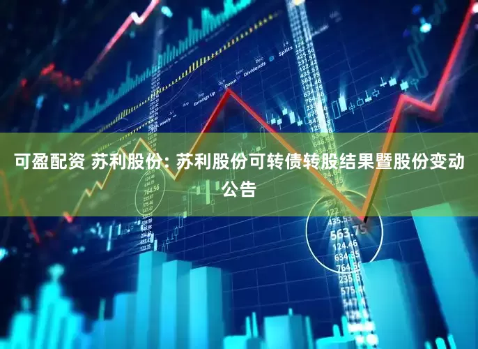 可盈配资 苏利股份: 苏利股份可转债转股结果暨股份变动公告
