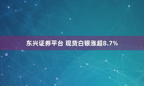 东兴证券平台 现货白银涨超8.7%